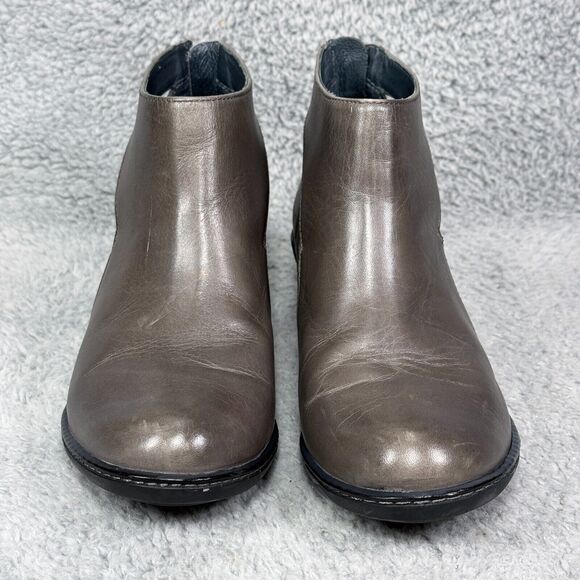 Dansko Bonita Womens Size 37 US 6.5-7 Ankle Booties Gray Leather Cutout Zip - Picture 2 of 9